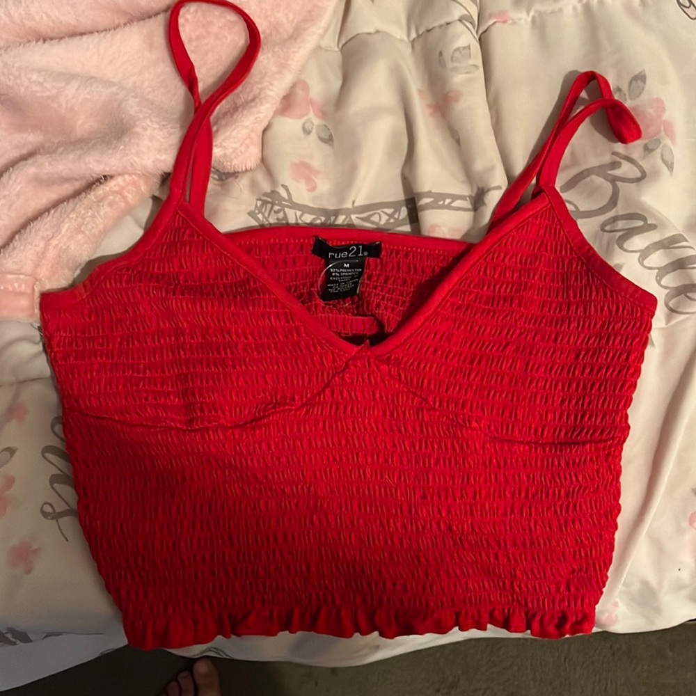 Red crop top for women